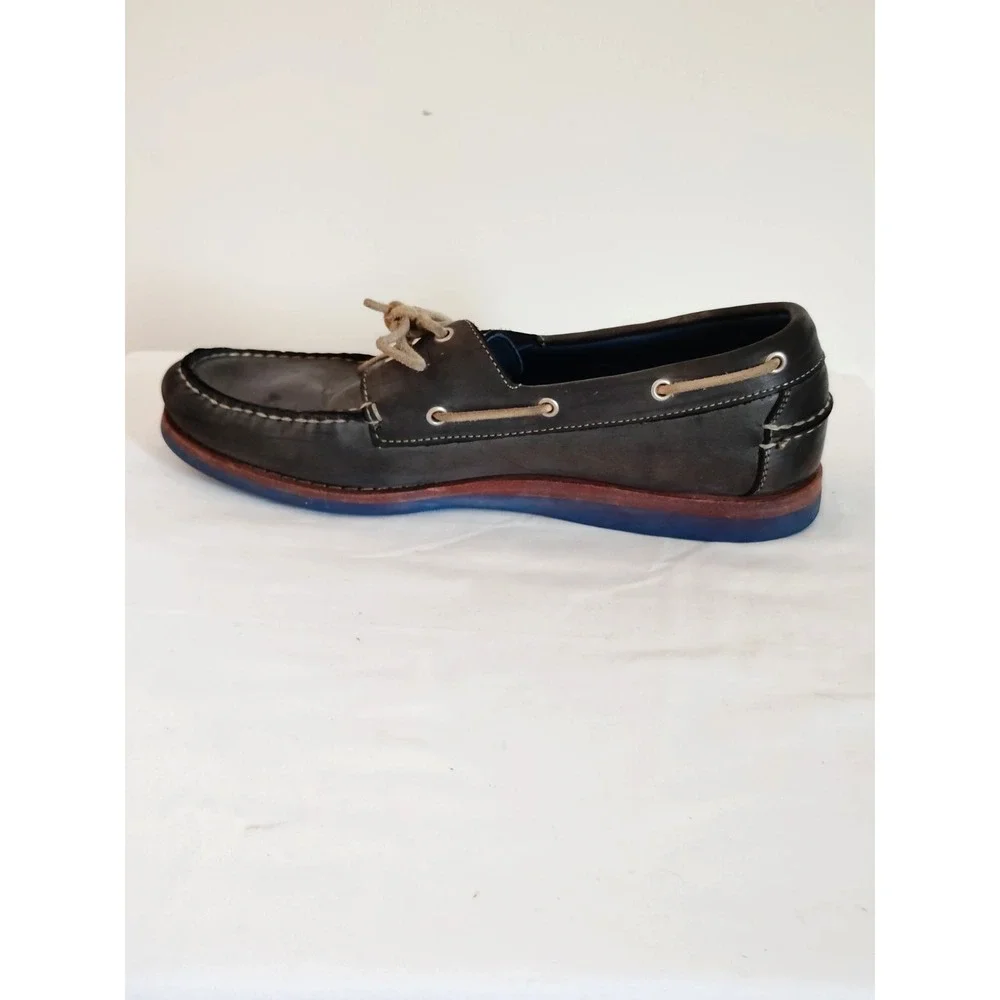 Allen Edmonds South Shore Men 9.5D Nautical Navy Blue Leather Boat Shoe Moc Toe